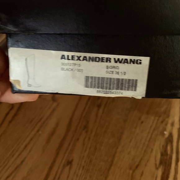 New Alexander Wang Sigrid Black Suede Tall Boots Cut out Heel Shoes - Picture 16 of 16